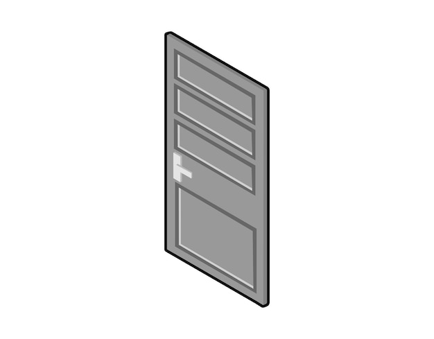 Icono de diseño isométrico de puerta Ilustración web vectorial Concepto colorido 3d