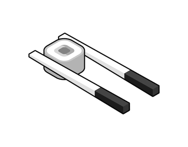 Icono de diseño isométrico de sushi Ilustración web vectorial Concepto colorido 3d
