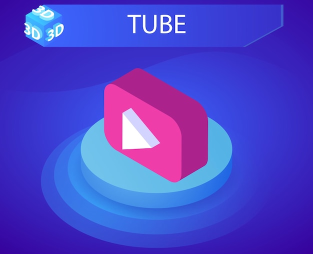 Icono de diseño isométrico de tubo Ilustración web vectorial Concepto colorido 3d