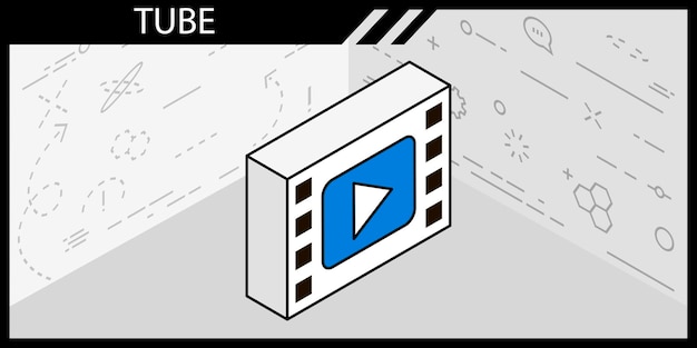 Icono de diseño isométrico de tubo Ilustración web vectorial Concepto colorido 3d