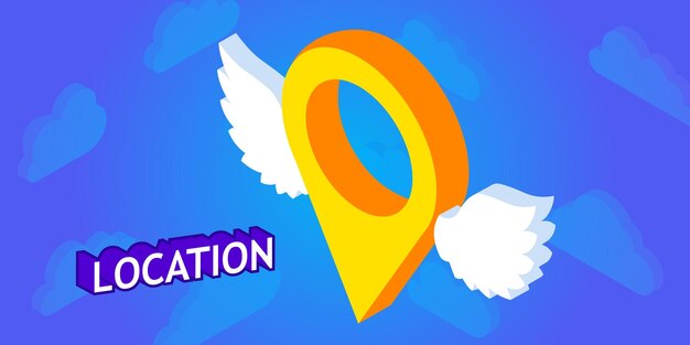 Icono de diseño isométrico de ubicación Ilustración web vectorial Concepto colorido 3d
