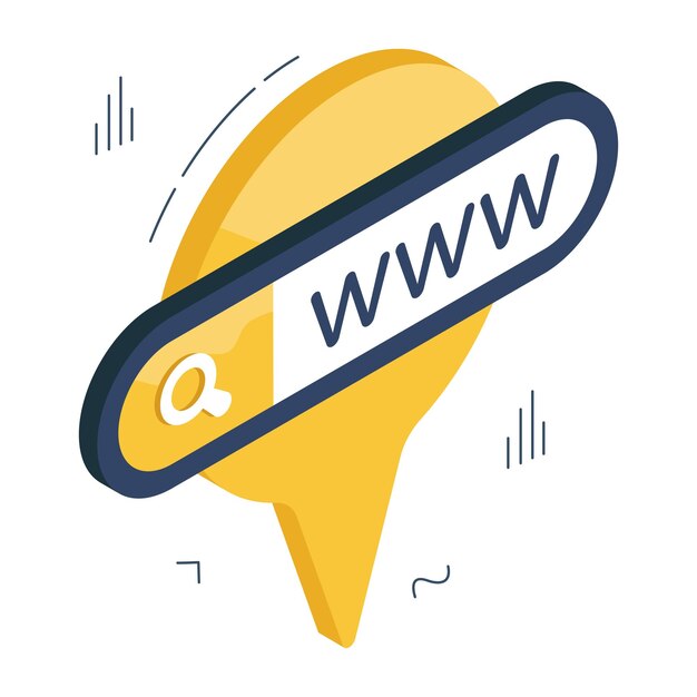 Un icono de diseño isométrico del vector del cuadro de búsqueda