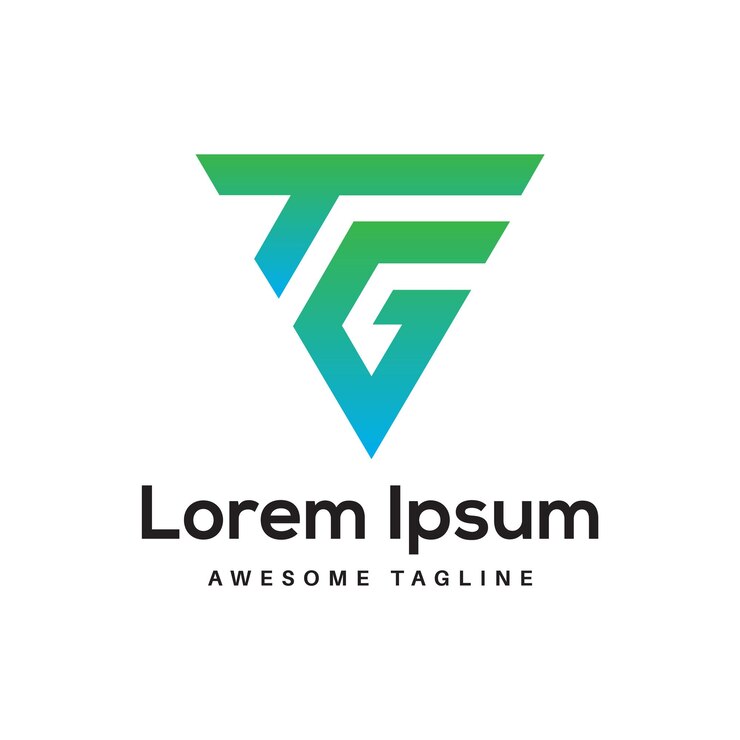 Vector icono de diseño de letras tg descarga gratuita