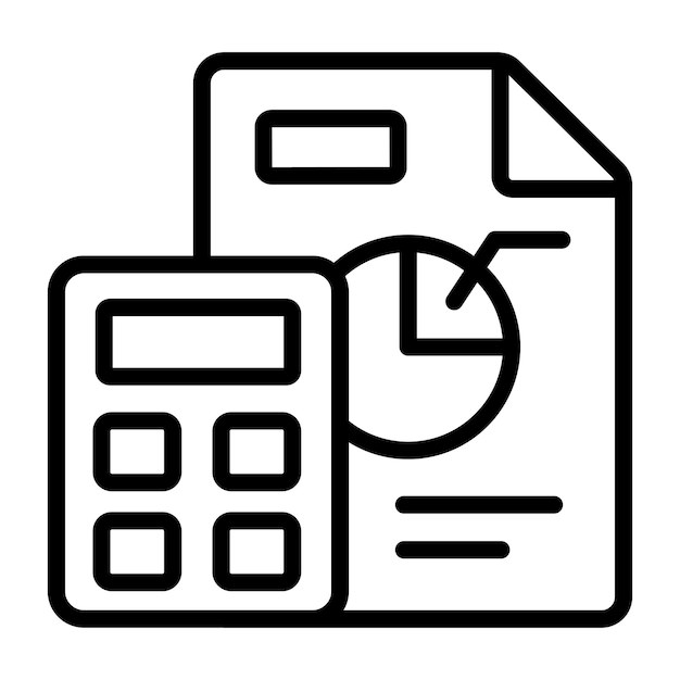 Un icono de diseño de línea de cálculo
