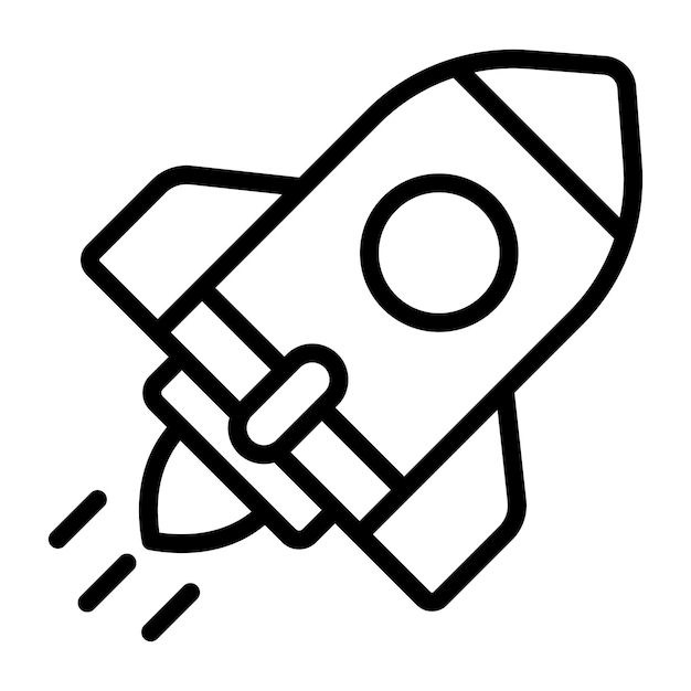 Icono de diseño lineal conceptual del cohete