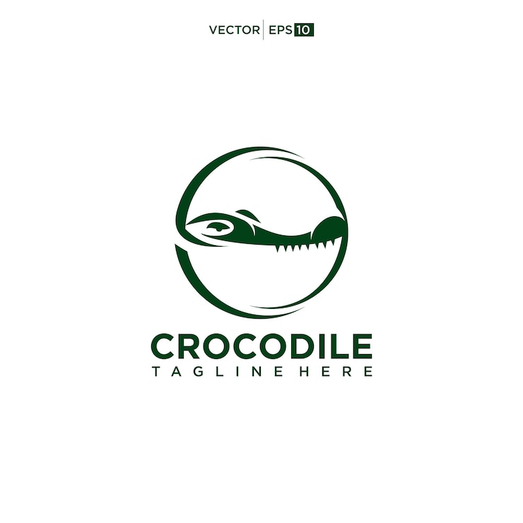 Vector icono del diseño del logotipo del cocodrilo cocodrilo reptil cocodrilo depredador vicioso