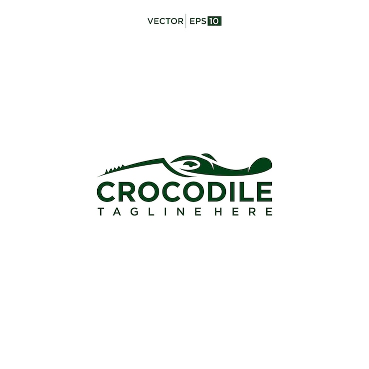 Vector icono del diseño del logotipo del cocodrilo cocodrilo reptil cocodrilo depredador vicioso