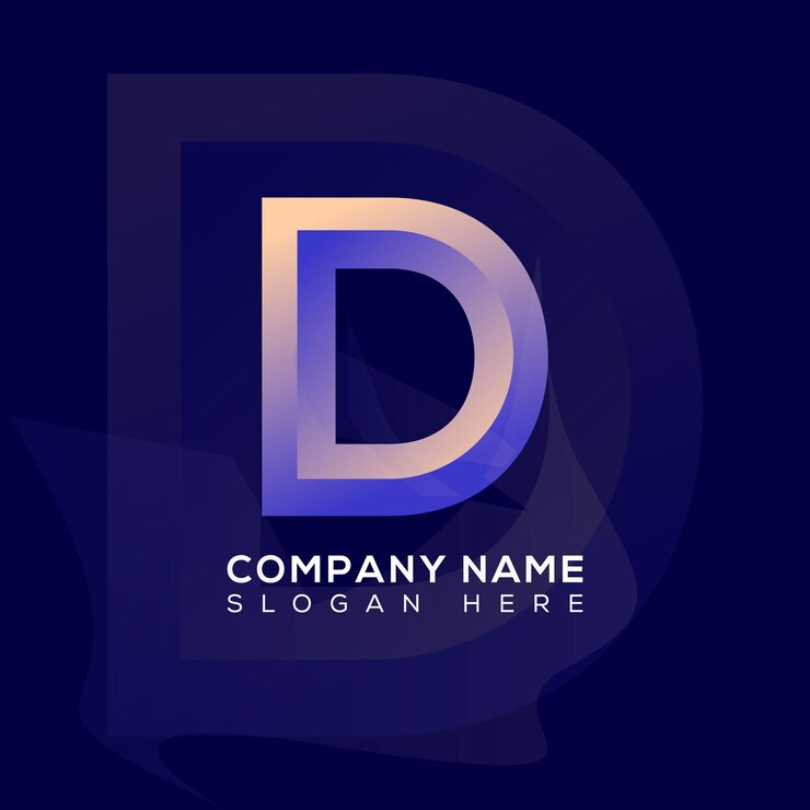 Vector icono de diseño de logotipo colorido letra d.