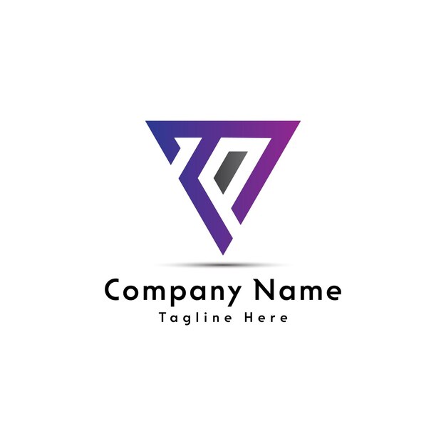 Icono de diseño de logotipo creativo en forma de triángulo de letra TP