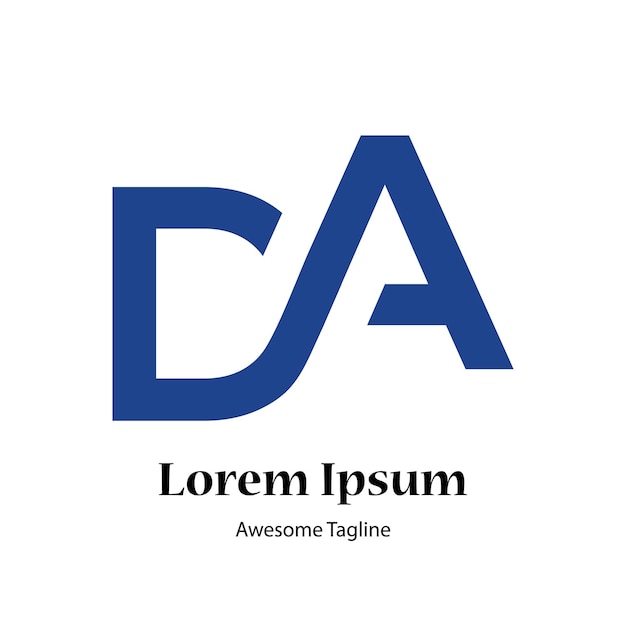 Icono de diseño de logotipo creativo de la letra DA