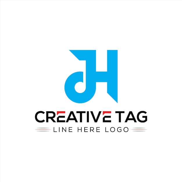 Icono de diseño de logotipo creativo de la letra JH