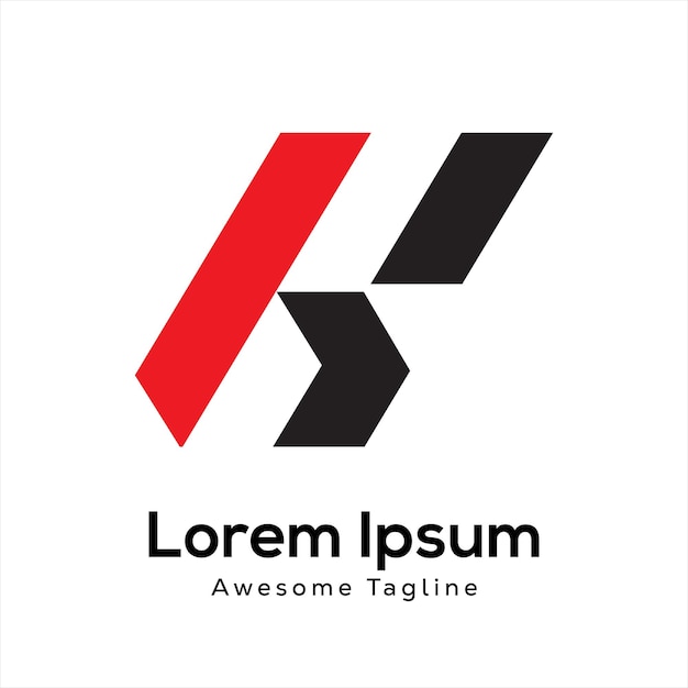 Icono de diseño de logotipo creativo de la letra K o H