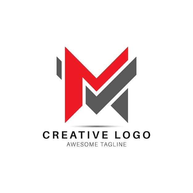 Icono de diseño de logotipo creativo de la letra MV