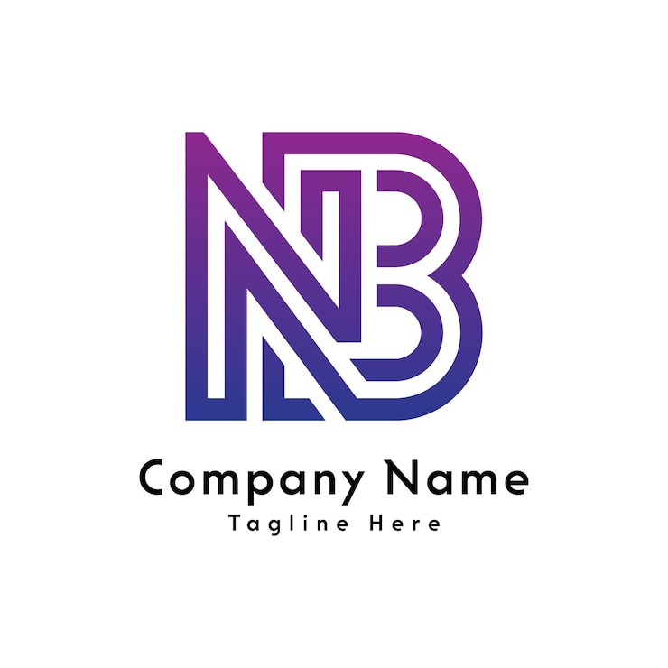 Vector icono de diseño de logotipo creativo de letra nb