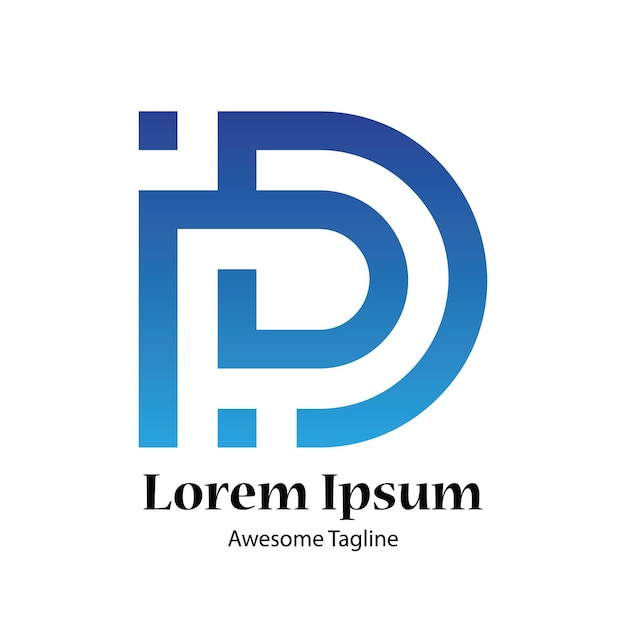 Icono de diseño de logotipo creativo de la letra PD