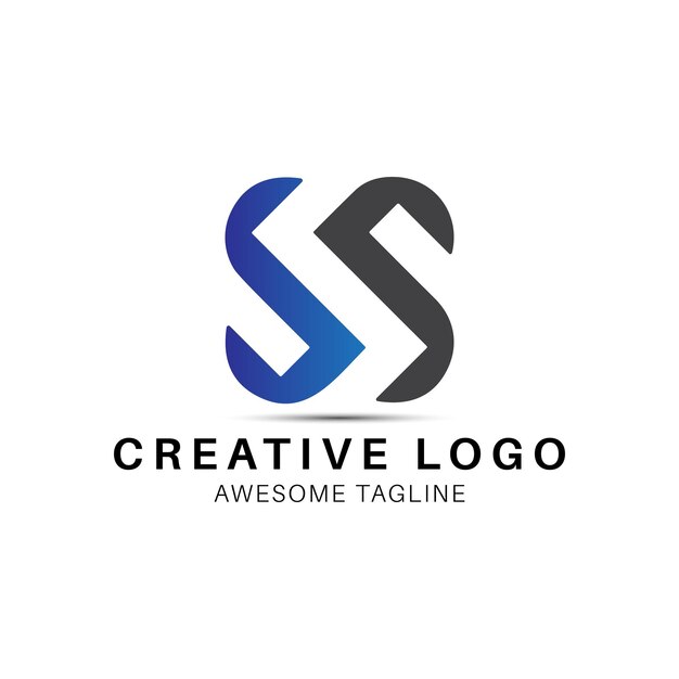 Icono de diseño de logotipo creativo de la letra SS