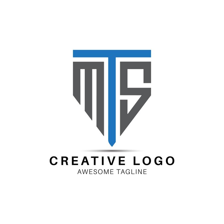 Vector icono de diseño de logotipo creativo de letras mts o tms