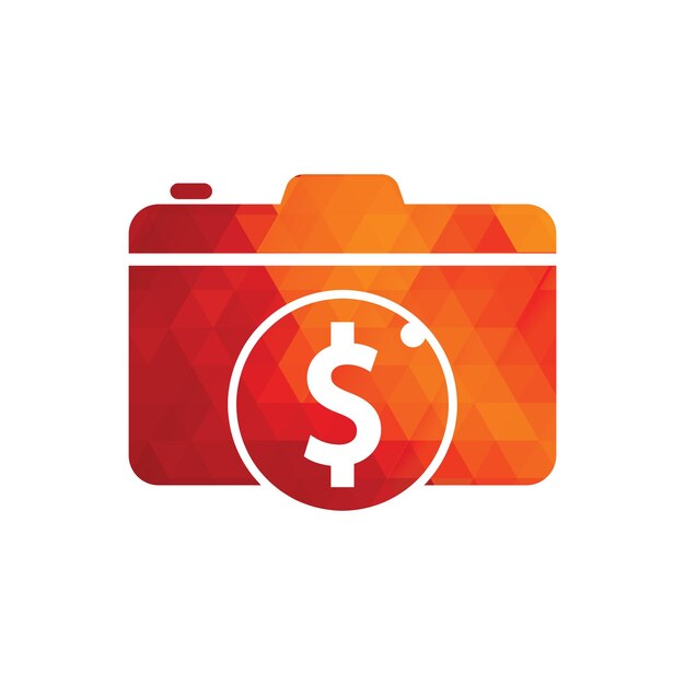 Icono de diseño de logotipo de dólar de cámara Vector de diseño de plantilla de logotipo de dinero de cámara