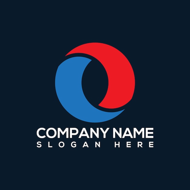 Icono de diseño de logotipo E o O. Icono de diseño de logotipo de forma redonda.