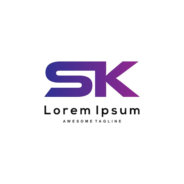 Icono de diseño de logotipo inicial de letra SK