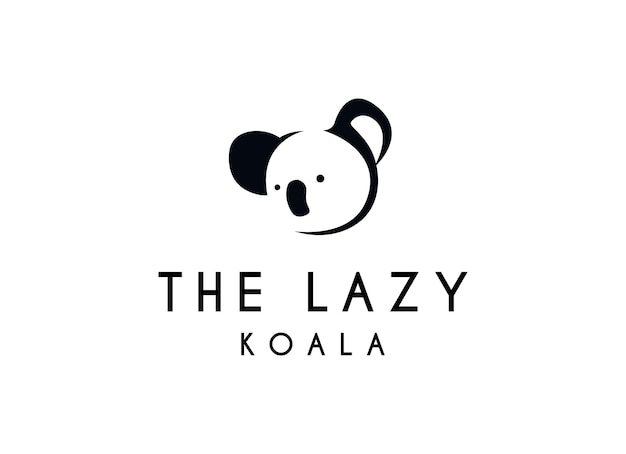 El icono del diseño del logotipo del koala perezoso y lindo
