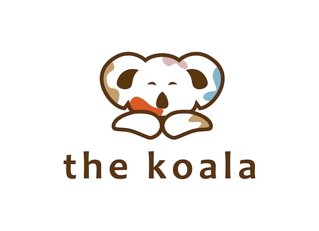 El icono del diseño del logotipo del koala perezoso y lindo