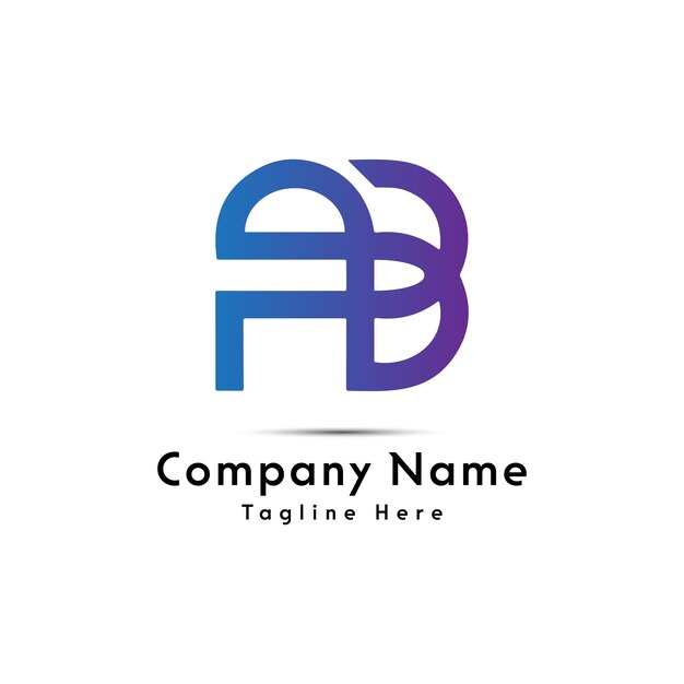 Icono del diseño del logotipo de la letra AB