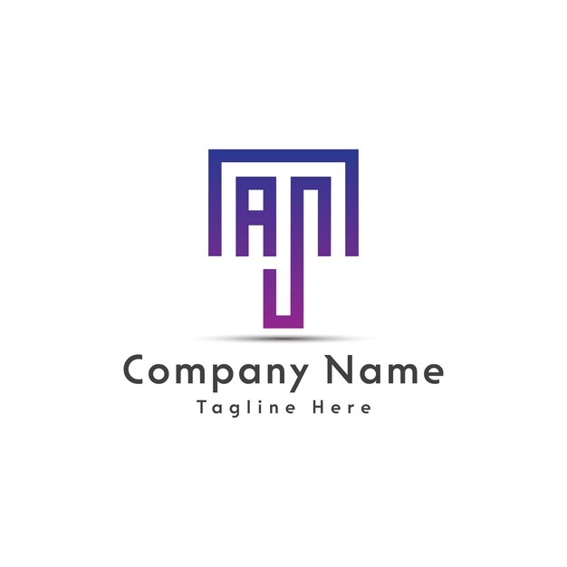 Icono del diseño del logotipo de la letra ATJ