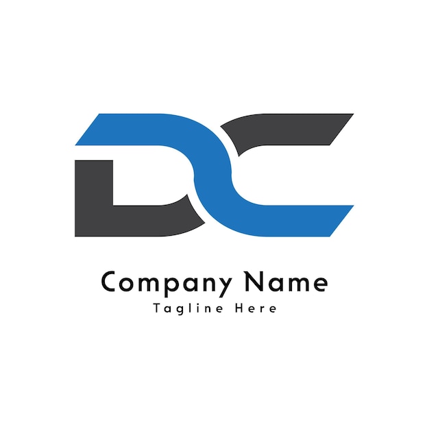 Icono del diseño del logotipo de la letra DC