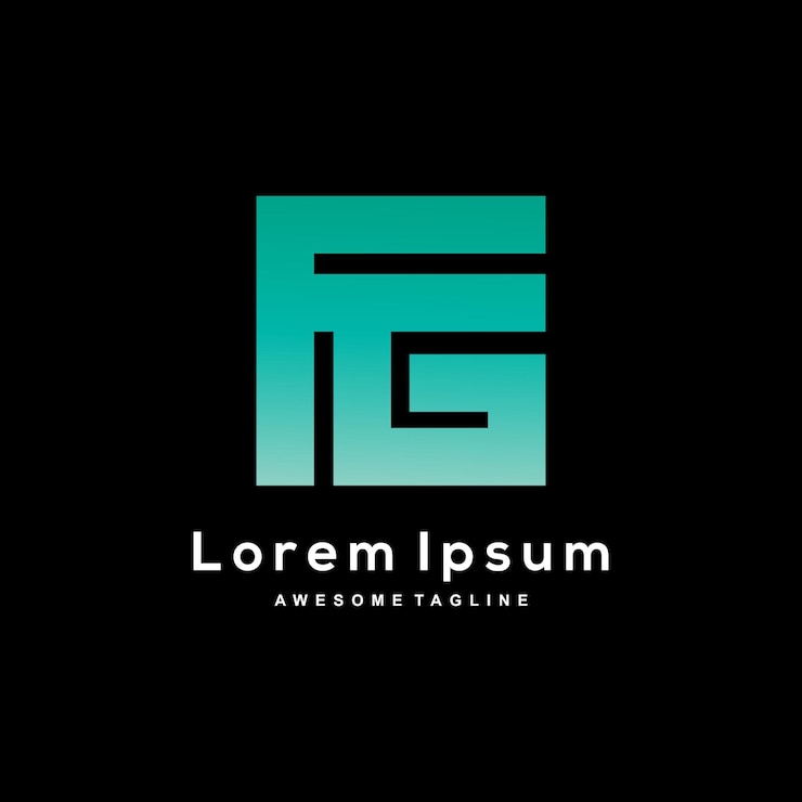 Vector icono de diseño de logotipo de letra fg