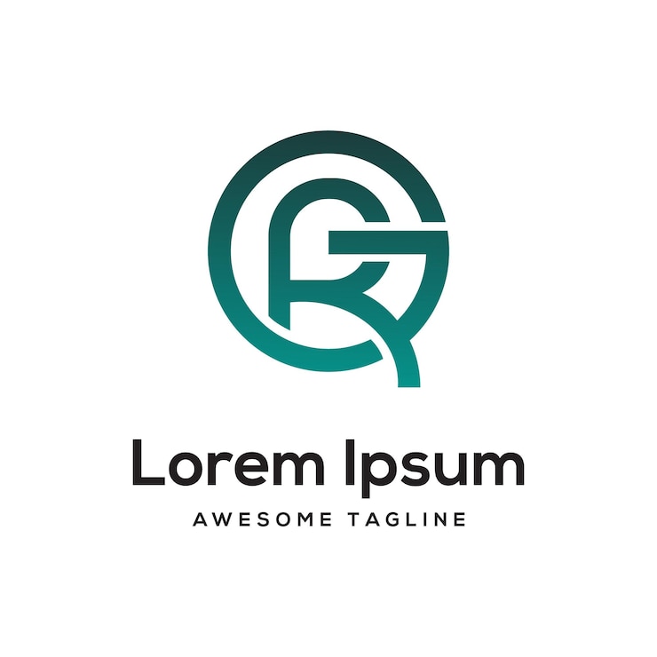 Vector icono del diseño del logotipo de la letra gro