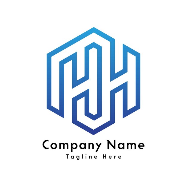 Icono de diseño del logotipo de la letra HH