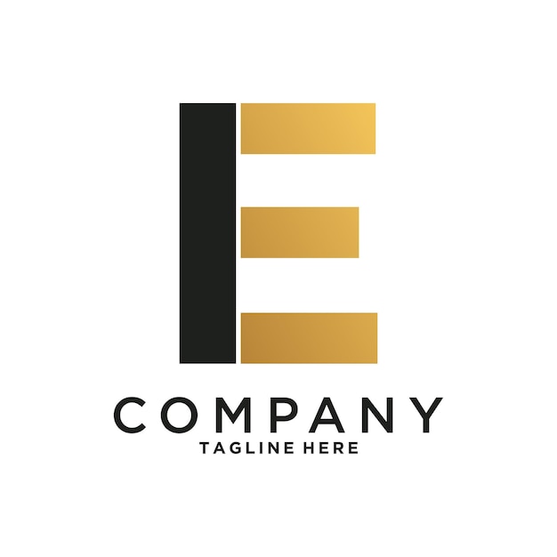 Icono del diseño del logotipo de la letra inicial E creativa