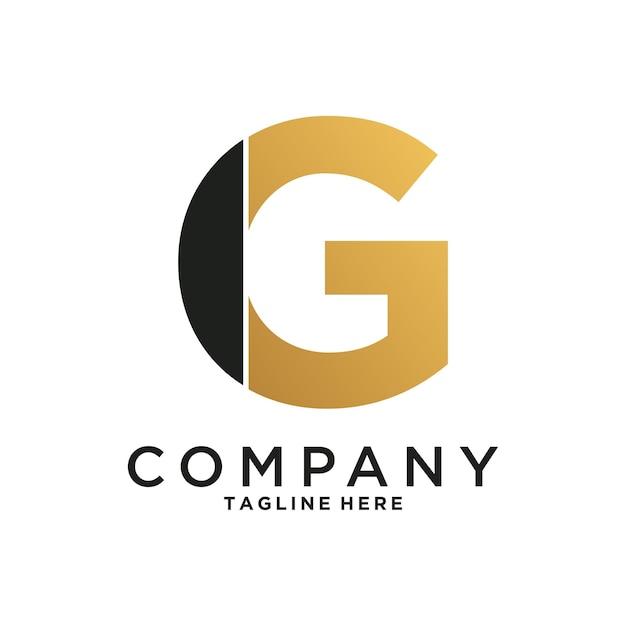 Icono del diseño del logotipo de la letra inicial G creativa