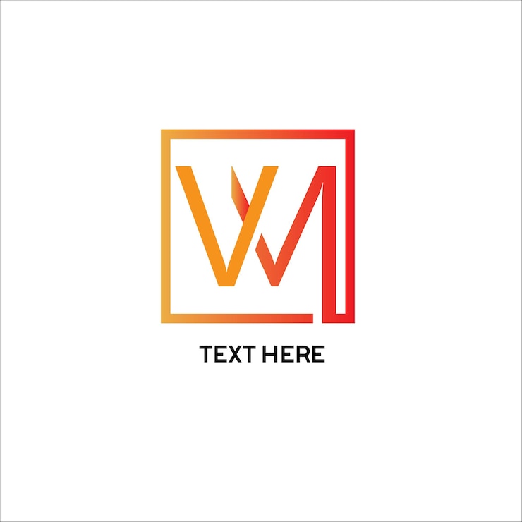 Vector icono de diseño de logotipo de letra inicial de vm, creativo