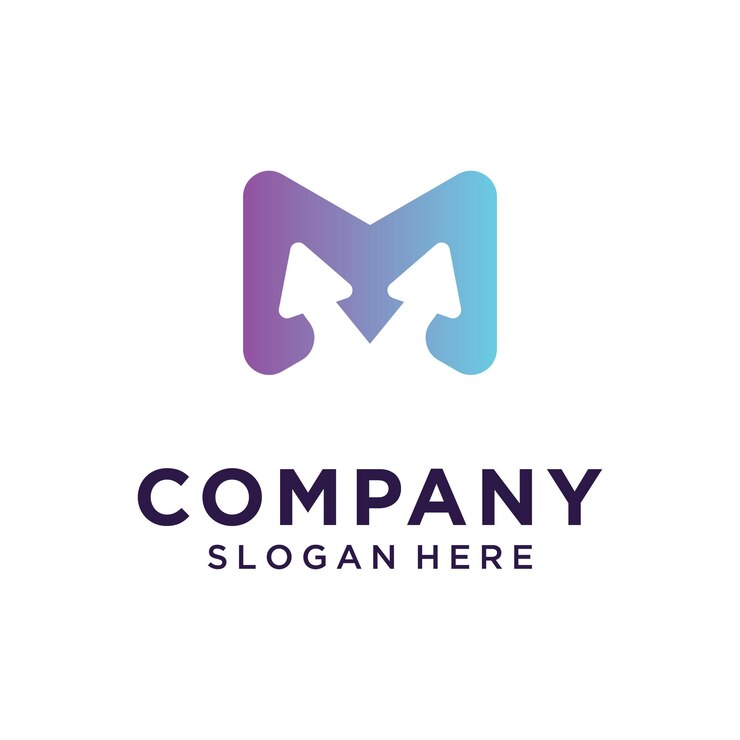 Vector icono del diseño del logotipo de la letra m abstracta