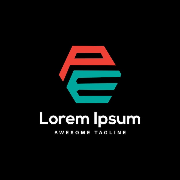 Icono de diseño de logotipo de letra PE por Rahim Stock Designer