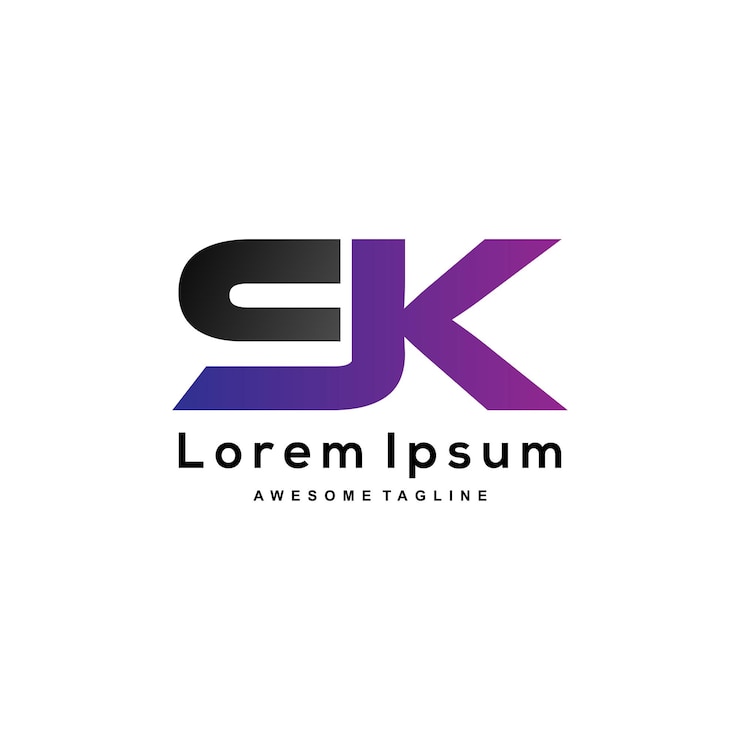 Vector icono de diseño de logotipo de letra sk