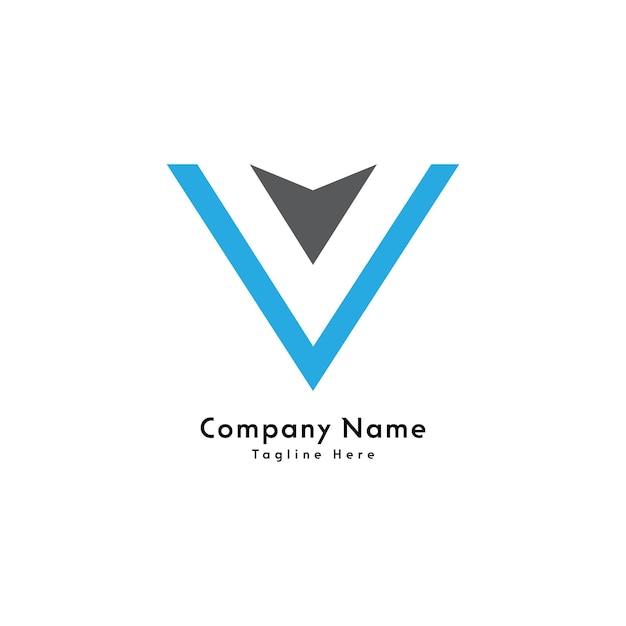 Icono del diseño del logotipo de la letra V