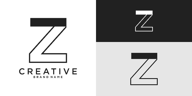 Icono de diseño de logotipo de la letra Z creativa minimalista