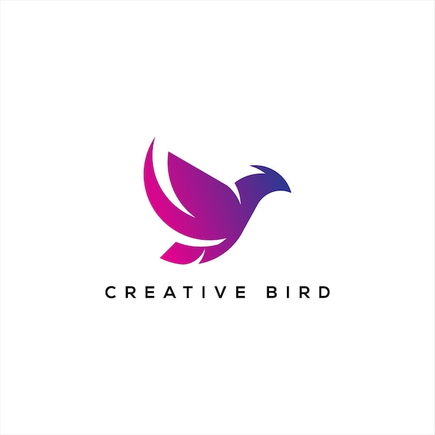 Icono de diseño de logotipo de pájaro creativo. Diseño de logotipo de pájaro abstracto.