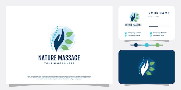 Icono de diseño de logotipo quiropráctico para atención médica Vector Premium