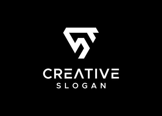Icono de diseño de logotipo ST TS de letra creativa y minimalista, editable en formato vectorial en blanco y negro