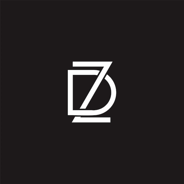 Icono de diseño de logotipo de vector de lujo DZ
