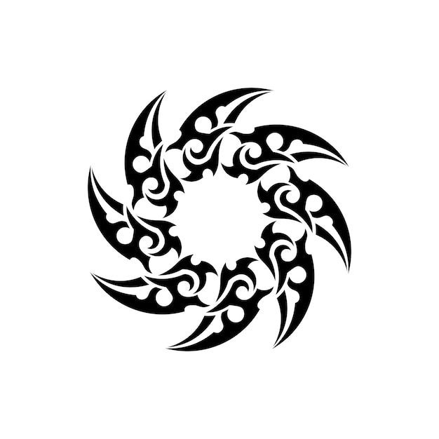 Vector icono de diseño de logotipo vectorial tribal negro y signo tribal