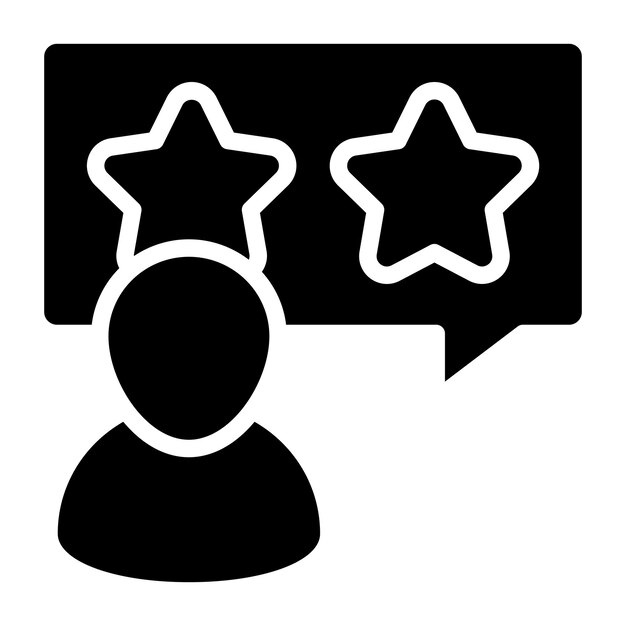 Un icono de diseño de moda de la calificación del cliente