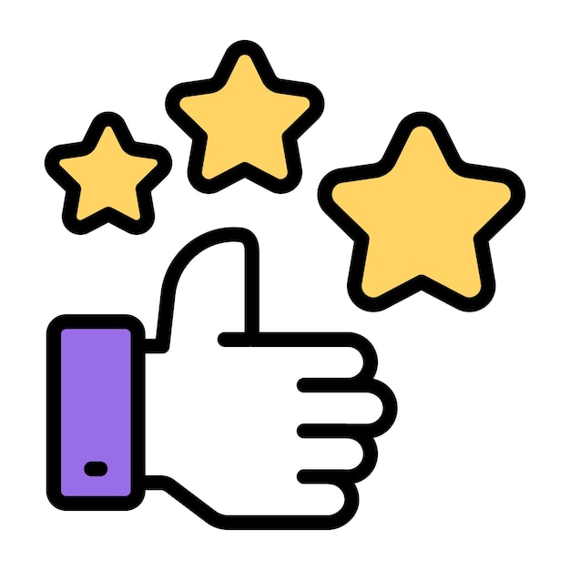 Un icono de diseño de moda de la calificación del cliente