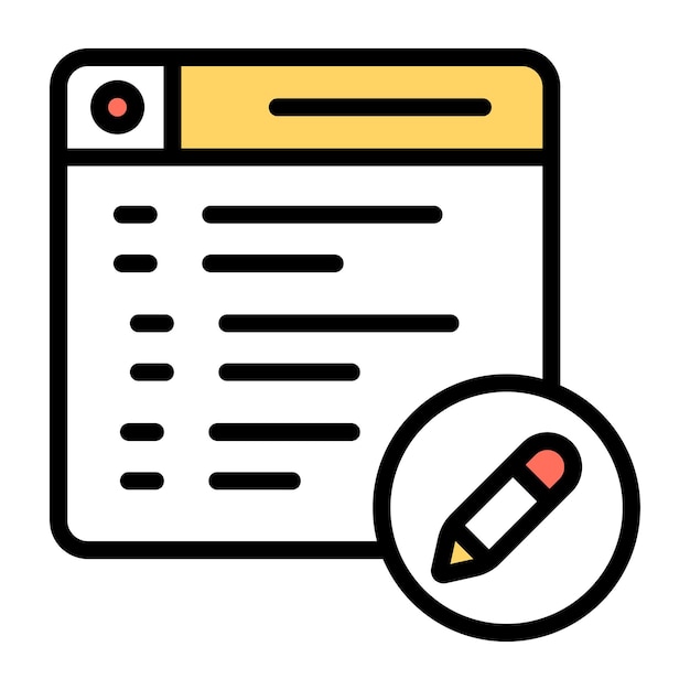 Icono de diseño de moda de la escritura de artículos