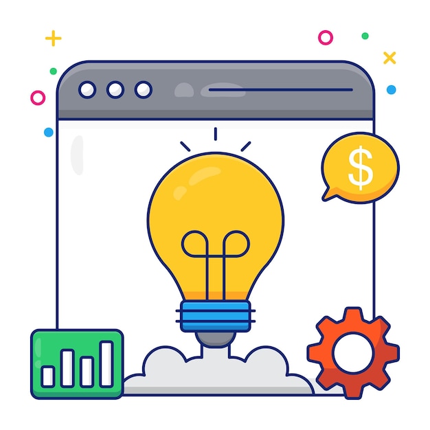 Icono de diseño de moda de la idea en línea