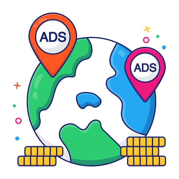 Icono de diseño de módem de publicidad de ubicación